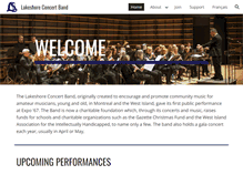 Tablet Screenshot of lakeshoreconcertband.ca